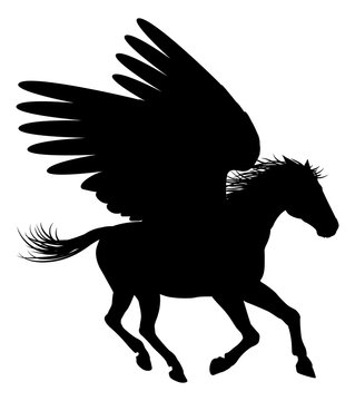 Running Pegasus Silhouette