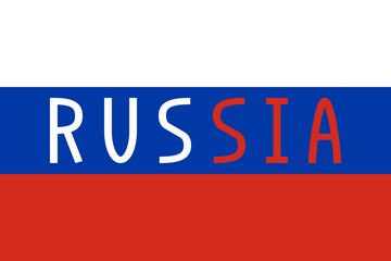 Russian flag and word Russia
