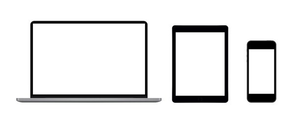 Illustration of laptop, tablet and smart phone