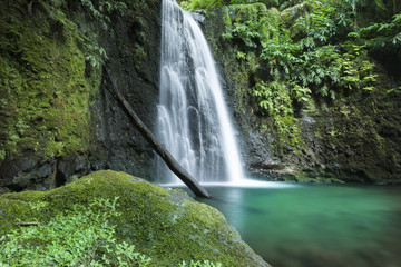 Salto do prego is a beautiful waterfall in Sao Miguel island, Azores, Portugal