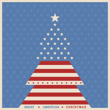 American christmas tree poster background