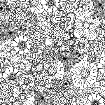 Hand drawn zentangle doodle illustration for adult coloring books