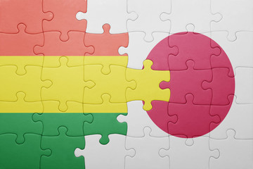 puzzle with the national flag of bolivia and japan