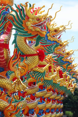 Fototapeta na wymiar colorful dragon statue background.