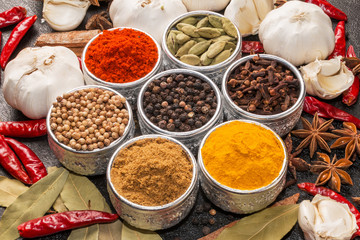 カレースパイスの集合写真　のSpice group photo for the curry