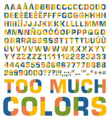 flat color alphabet