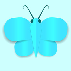 A blue  paper butterfly