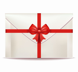 Envelope with Bow. Vector Illustration