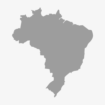 Map of the Brazil in gray on a white background
