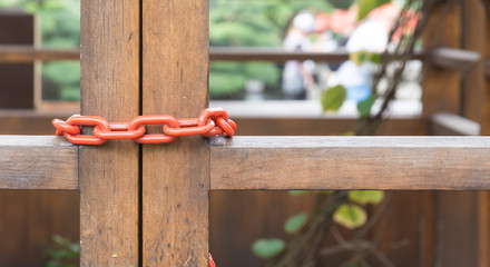 chain locked on wood door