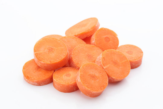 Whole Carrots And Cutl Isolated On White