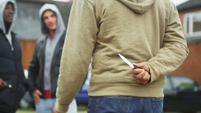  Rival gang members face off on city street