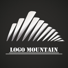 Logo mountain in a metallic design on a black background