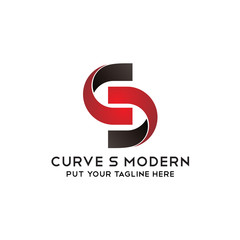 Curve initial S Modern logo icon