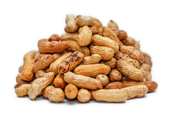 Pile of dried peanuts