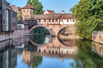 Fototapeta na wymiar The Hangman Bridge in Nuremberg