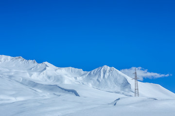 Beautiful snowy landscape of Georgia