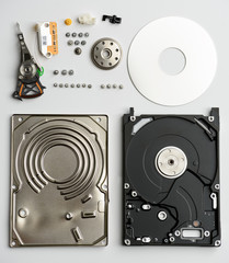 Disassembled laptop hard drive