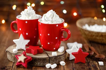 Photo sur Plexiglas Chocolat hot chocolate with whipped cream