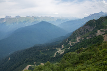 Beautiful mountain scenery of Krasnaya Polyana . Sochi