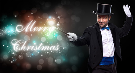 magician with a Christmas magic