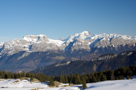 le mont blanc vu du semnoz