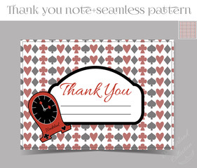 Thank you Note - Clocks from Wonderland. 
