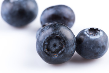 Blueberries on white background