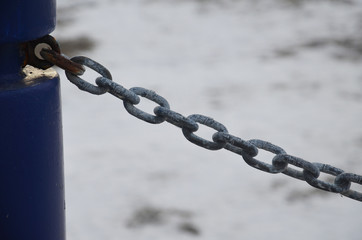 Metal Chain with snow background