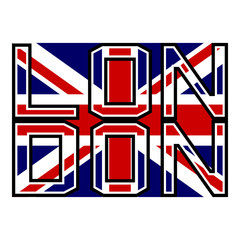 Obraz na płótnie Canvas British flag illustration. London typography. T-shirt graphic design. Fashion graphics. Design Print for sportswear apparel. Original wear. Vector