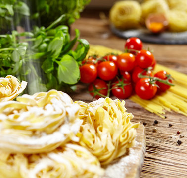 Ingredients for making fresh pasta