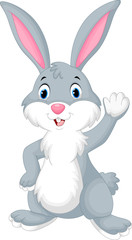 Fototapeta na wymiar Rabbit cartoon waving hand