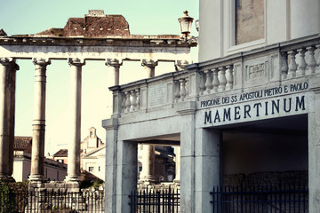 ancient Mamertine Prison in Rome, Italy