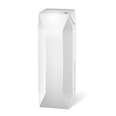 Juice Carton Package Blank White. Products On White Background Isolated. Ready For Your Design. Product Packing. Vector EPS10 