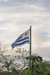 Uruguay Flag at Montevideo Flag Square