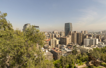 Obraz premium SANTIAGO-NOV 14, 2015: Landscape of Santiago. The city is located an elevation of 520 meters above mean sea level, the capital of Chile. (Santiago, Chile)