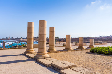Caesarea - stone columns - Israel