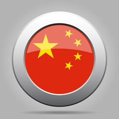 metal button with flag of China