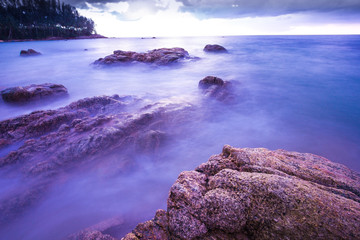 Thailand tropical beach ,Patong Beach evenin glight