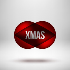 Red Xmas Bubble Badge