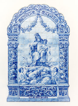 Nossa Senhora do Monte do Carmo tiles, Odivelas, Lisboa, Portugal