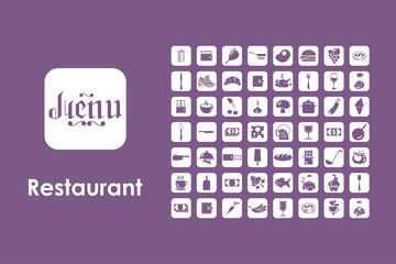 Set of restaurant simple icons