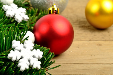 Christmas decoration with colorful baubles