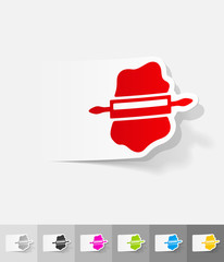 realistic design element. dough and rolling pin