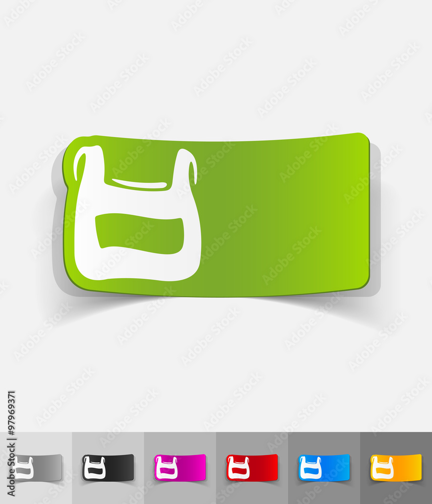 Sticker realistic design element. package