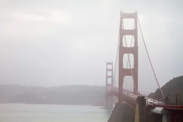 Gordijnen Foggy Golden Gate Bridge © thinkbot