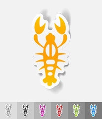 realistic design element. crayfish