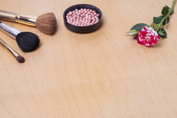 cosmetics on the table