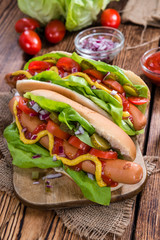 Fresh made Hot Dog vegetables