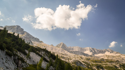 Fototapeta na wymiar mountain peak in a summer day